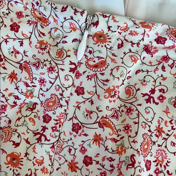 Pink Floral Silk Skirt with Ribbon Tie - Picture 3 of 6